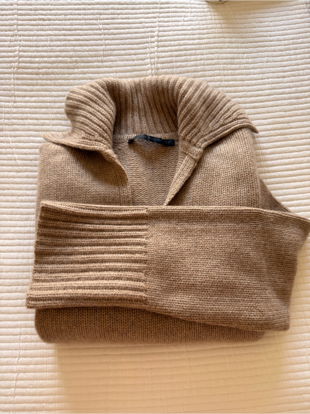Jenni Kayne Cashmere Phoebe Polo Sweater - Undyed Stone - Picture 4 of 6